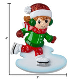 Personalized Ice Skating Ornament~Girl Ice Skate Ornament~Figure Skating Gift~Ice Skater Girl~Hand Personalized~Personalized Gifts