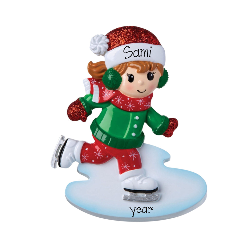 Personalized Ice Skating Ornament~Girl Ice Skate Ornament~Figure Skating Gift~Ice Skater Girl~Hand Personalized~Personalized Gifts