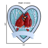 Red Cardinal Bird Couples Personalized Christmas Ornament~Wedding Ornament~Anniversary Ornament~Cardinal Bird Ornament~Cardinal Couple