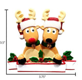 Personalized First Christmas Ornament Couple ~ Cute Reindeer Couple Ornament ~ Personalized Christmas Ornament ~ Our 1st Christmas Ornament