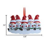 Gnome Family of 5 Personalized Christmas Ornament ~ Family of 5 Ornament ~ Five Family Members ~ 5 Grandkids~Single Parent