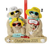 Family of 4 Personalized Sand Family Ornament ~ Personalized Family Ornament ~ Christmas Beach Ornament ~ Family Beach vacation