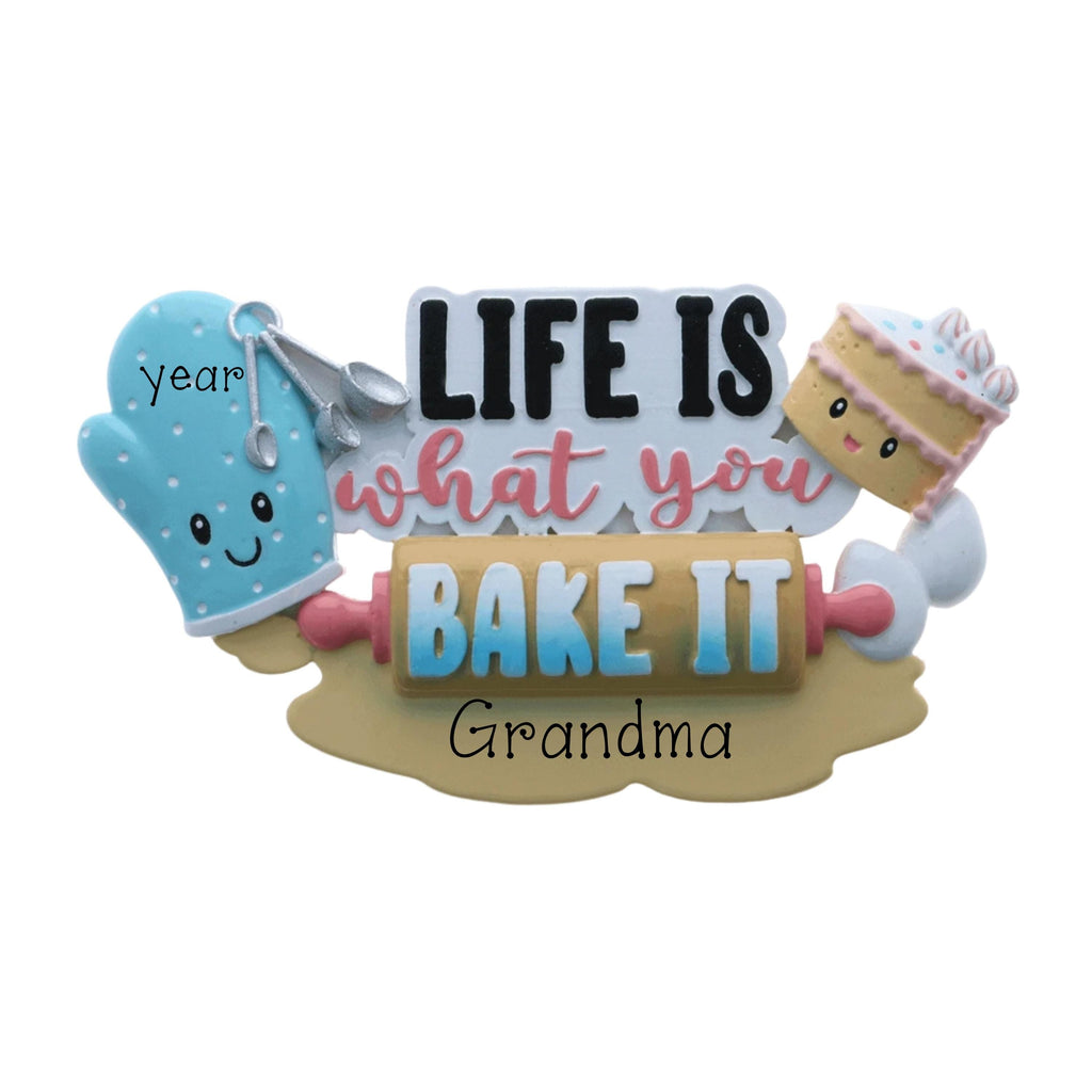 Personalized Baking Christmas Ornament ~ Baking Christmas Cookies ~ Cooking Ornament ~ Life is What You Bake It ~ Baking with Grandma