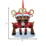 Personalized First Christmas Reindeer Couple ~ 1st Christmas Together ~ Mr & Mrs ~ Red Sweater Reindeer Couple ~ Our 1st Christmas Ornament