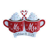 Personalized Mr & Mrs Hot Cocoa Mug Ornament~Our 1st Christmas Ornament~Wedding Couple ornament~First Christmas Married-Hot Cocoa Mug Couple