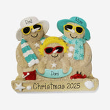 Family of 3 Personalized Sand Family Ornament ~ Personalized Family Ornament ~ Christmas Beach Ornament ~ Family Beach vacation
