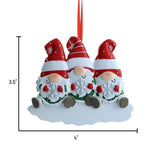Family of 3 Personalized Gnome Christmas Ornament ~ Our First Christmas as Family Of 3 Ornament ~ Custom Christmas Gnome Ornament