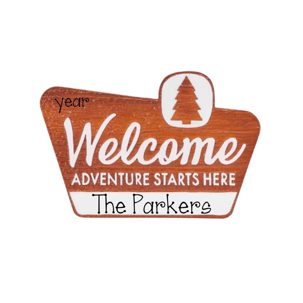 National Park Personalized Ornament ~ Welcome to Sate Park Sign ~ Hiking Ornament ~ Camping Ornament ~ Travel Ornament ~ Family Travels