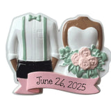 African American Wedding Couple Ornament ~Just Married Ornament ~ Ethnic Personalized Wedding Ornament ~ Bride And Groom Ornament Gift