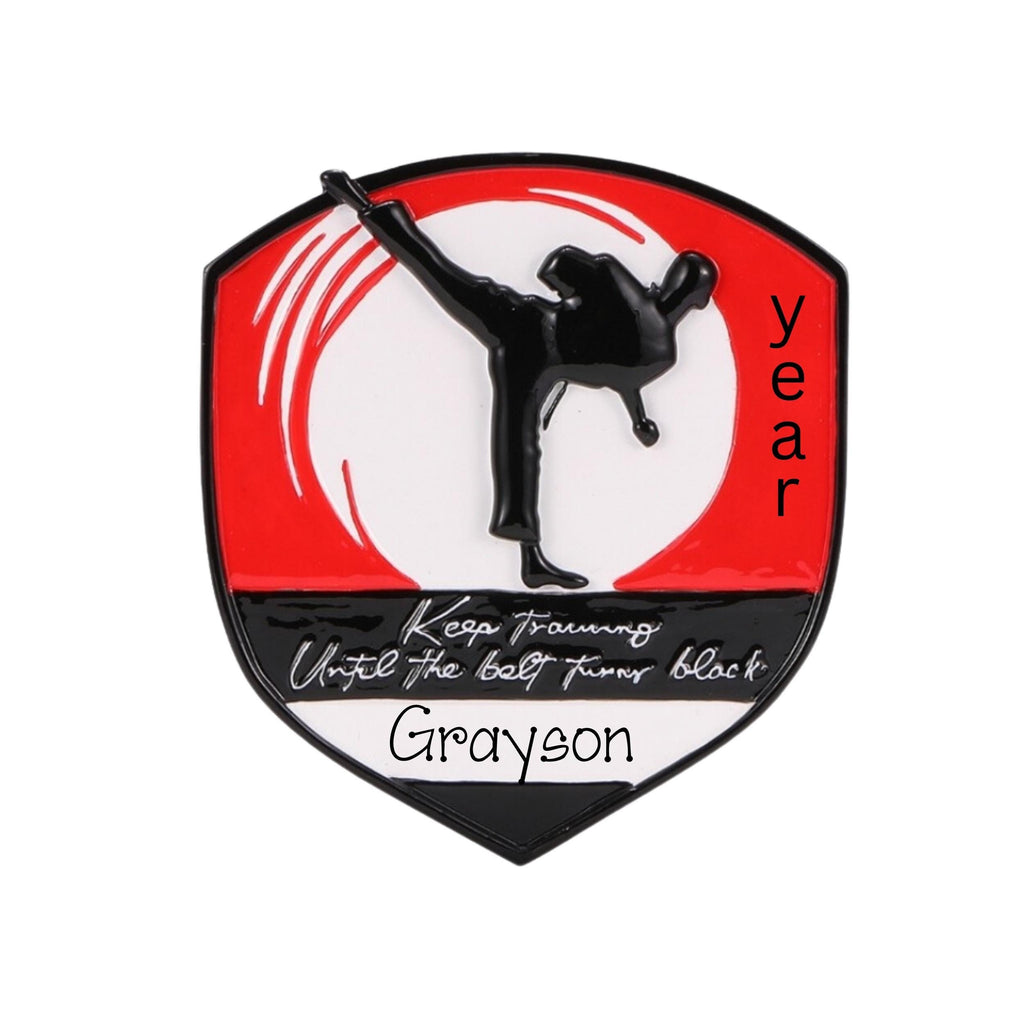 Personalized Black Belt  Ornament ~ Martial Arts Ornament ~ Taekwondo Ornament ~ Jiu Jitsu Ornament ~ Karate Gi ~ Black Belt Karate Ornament