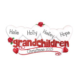 Personalized Grandparents of 4 Christmas Ornament~4 Hearts Grandchildren Ornament~First Time Grandparents Gifts~Grandama and Grandpa~Nana