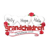 Personalized Grandparents of 3 Christmas Ornament~3 Hearts Grandchildren Ornament~First Time Grandparents Gifts~Grandama and Grandpa~Nana