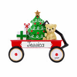 Little Red Wagon Personalized Christmas Ornament ~ Toddler Ornament ~ Baby Wagon Ornament ~ Personalized Gift ~ Nostalgia Red Wagon