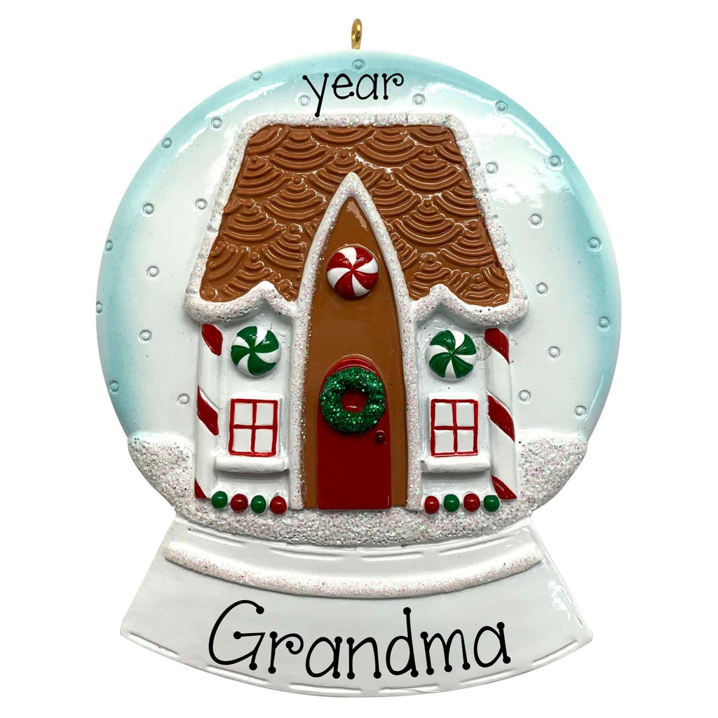 Personalized Gingerbread House Snow Globe Ornament