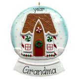 Personalized Gingerbread House Snow Globe Ornament