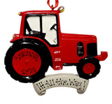 Personalized Red TRACTOR Ornament ~ Case International Harvester Christmas Ornament ~ Hand Personalized Ornament