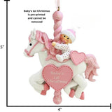 Personalized Baby's First Christmas Ornament ~ Carousel Baby Girl First Ornament ~ New Born Keepsake ~ Personalized Pink Carousel Baby Gift