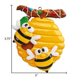 Personalized Honey Bee Couple Ornament ~ Honey Bees Couple Christmas Ornament ~ Bee Hive~Family Of 2 Custom Ornament~Beekeeper Gift ~ Honey