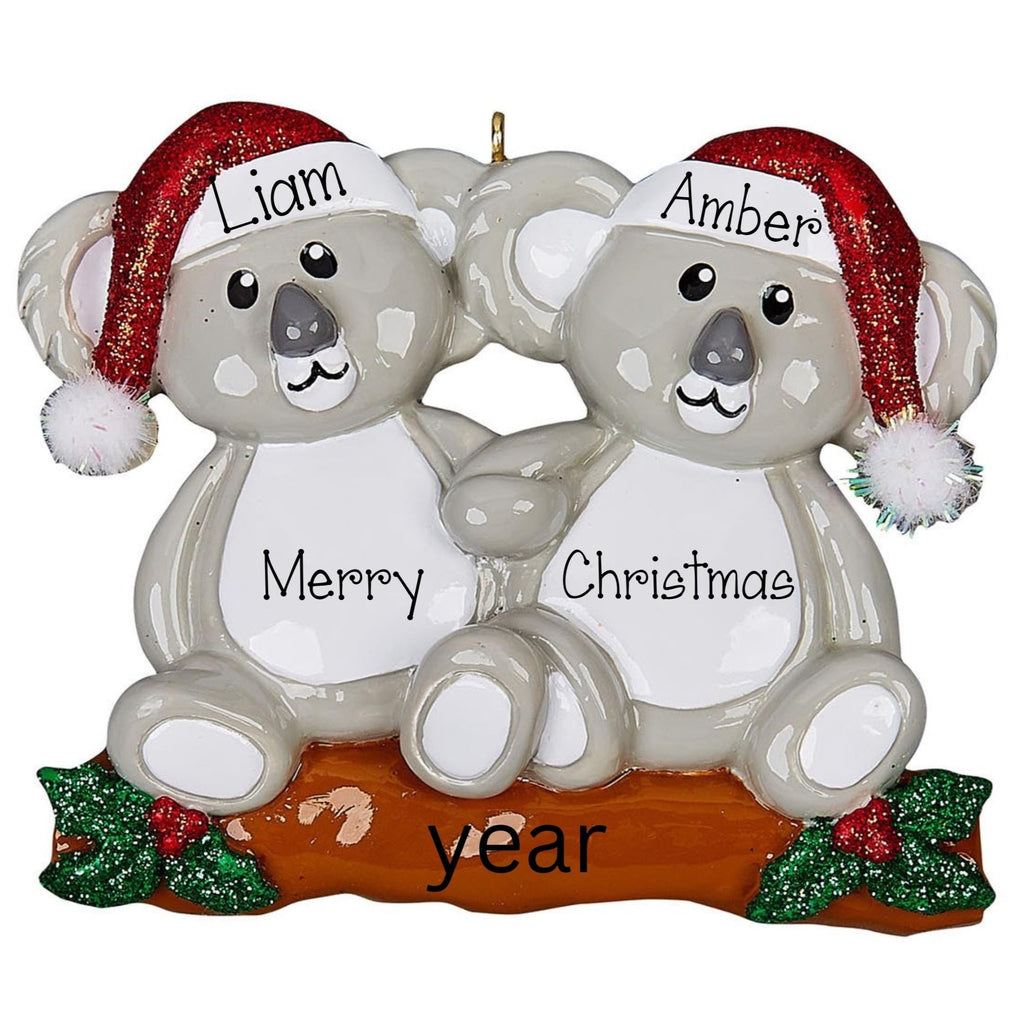 Personalized Koala Bear Couples Christmas Ornament ~ Koala Bear Couple Ornaments ~ First Christmas Ornament ~ First Christmas Ornament