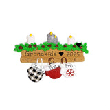 Family of 3 Grandkids Mitten Personalized Christmas Ornament ~ 3 Grandchildren Mittens hanging from a Mantel Ornament ~ Family of 3 ~ 3 Friends