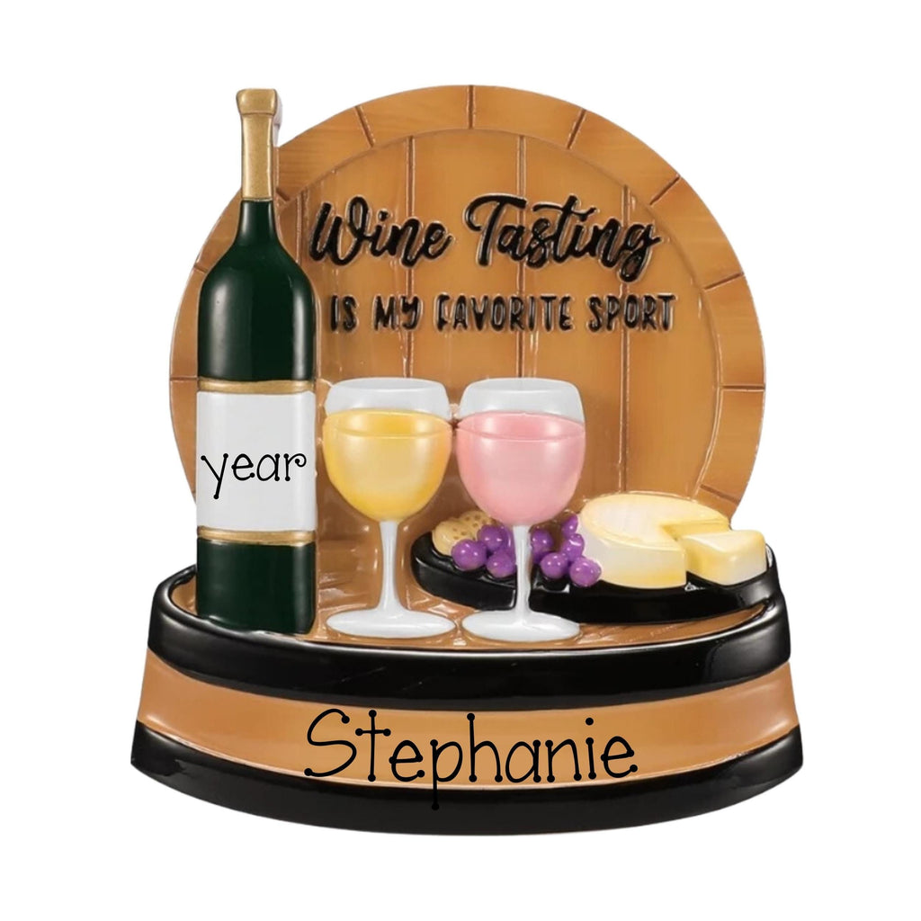 Personalized WINE Tasting Ornament ~ Christmas Ornaments  ~ Winery Ornament ~ Hand Personalized ~ Friends Ornament ~ Drinking Ornament