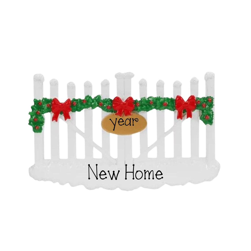 Personalized White Picket Fence Christmas Ornament~First Christmas In New Home Ornament~Housewarming Gift~Our New Home Ornament~First Home