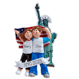 Couples in New York City Personalized Ornament ~ Statue of Liberty ~ New York Christmas Ornament ~ Trip To The Big Apple ~ NYC Ornament