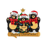 Family Of 3 Black Bears Personalized Christmas Ornament ~ Christmas Bears Ornament ~ Family Of Three ~ Personalized Gift ~ Black Bear Family