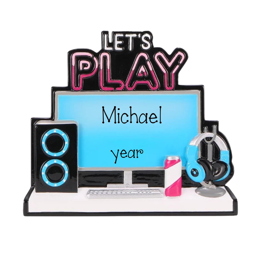 Personalized GAMER Ornament ~ Gaming Christmas Ornament ~ Video Games ~ Personalized Gifts ~ Let's Play ~ Computer online games ~ PC gaming