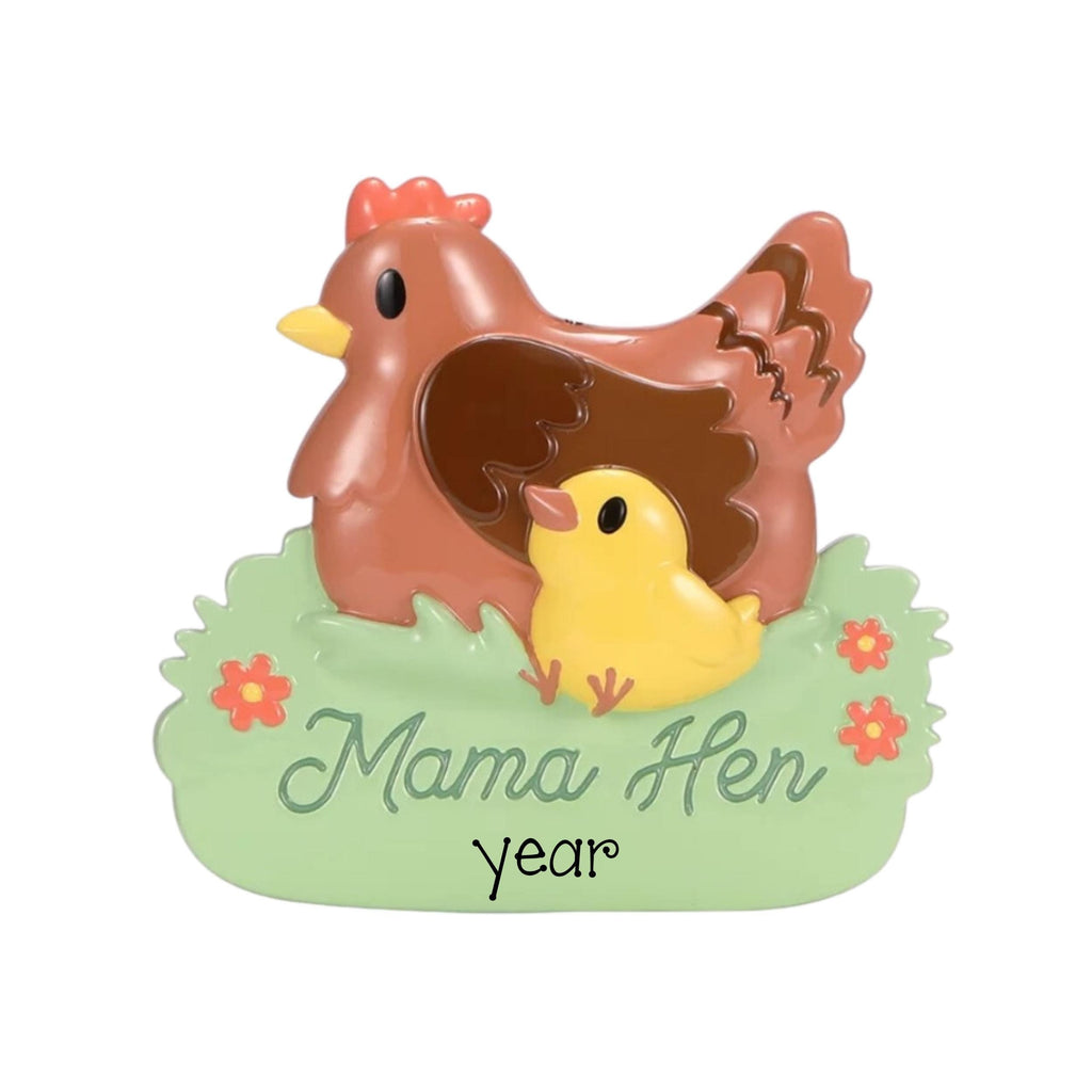 Personalized Mama Hen Ornament ~ Chicken Ornament ~ Farm Chicken Christmas Ornament ~ Farmhouse Ornament ~ Chicken Themed Ornaments