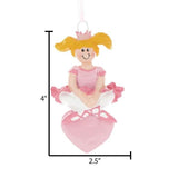 Personalized Blonde Ballerina Christmas Ornament