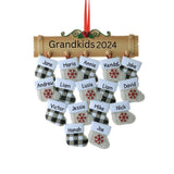 Family of 16 Personalized Christmas Ornament ~ Christmas Stockings for Family of 16 ~ 16 Grandkids ~ Grand Parent Gift ~ Large Family