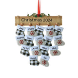 Family of 16 Personalized Christmas Ornament ~ Christmas Stockings for Family of 16 ~ 16 Grandkids ~ Grand Parent Gift ~ Large Family