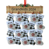 20 Grandkids Personalized Christmas Ornament ~ Christmas Stockings for Family of 20 ~ 20 Grandchildren~Grand Parent Gift