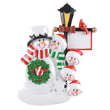Family of 5 Lamppost Personalized Christmas Ornament ~ Family of 5 Snowman Ornament ~ Classic Snowman Christmas Ornament ~ Grandparents Gift