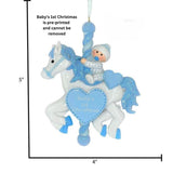 Personalized Baby's First Christmas Ornament ~ Carousel Baby Boy First Ornament ~ New Born Keepsake ~ Personalized Blue Carousel Baby Gift