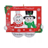Personalized SNOWMAN COUPLE Ornament~Picture Perfect Christmas Ornaments~Our 1st christmas Ornament~Snowman Couple Holding Picture Frame