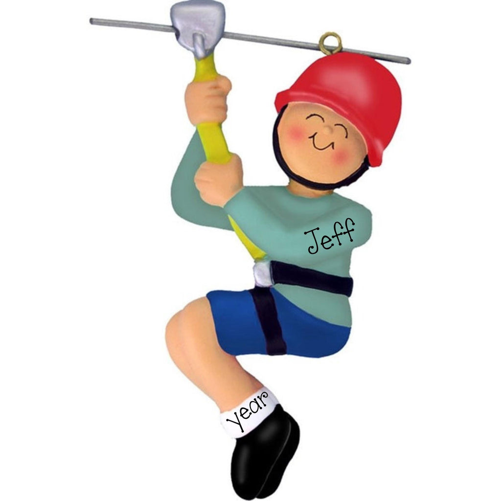 Personalized Zipline Ornament~Male Zipline~Personalized Zipline Ornament~Adventure Parks Zipline~ Boy Zipline~Personalized Gifts