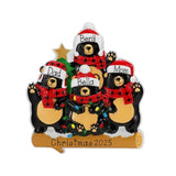 Family Of 4 Black Bears Personalized Christmas Ornament ~ Christmas Bears Ornament ~ Family Of Four ~ Personalized Gift ~ Black Bear Family