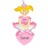 Personalized Blonde Ballerina Christmas Ornament