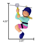 Personalized Zipline Ornament~Blonde Female Zipline~Personalized Zipline Ornament~Adventure Parks Zipline~Zipline Girl~Personalized Gifts