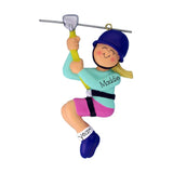 Personalized Zipline Ornament~Blonde Female Zipline~Personalized Zipline Ornament~Adventure Parks Zipline~Zipline Girl~Personalized Gifts