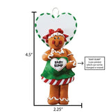 Personalized EXPECTING Gingerbread with Baby Bump Christmas Ornament
