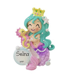 Personalized Mermaid Christmas Ornament ~ Little Mermaid Ornament for Girl
