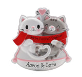 Personalized Cat Couple Christmas Ornament ~ Kitty Couple Christmas Ornament ~ Cut Cate Couple ~ Cute Cat Gift