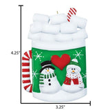 Hot Chocolate Family of 14 Personalized Christmas Ornament~ 14 Grandchildren
