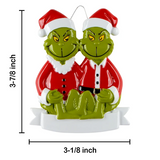 Personalized Green Fur Couple Christmas Ornament ~ Our 1st Christmas ~ Couples Keepsake ~ Furry Couple