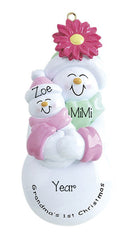 GRANDMAS 1ST CHRISTMAS WITH BABY GIRL ORNAMENT / MY PERSONALIZED ORNAMENTS