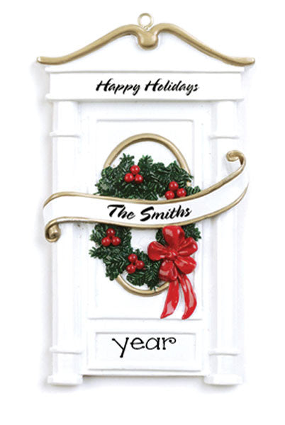 White Front Door~Personalized Christmas Ornament