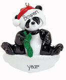 PANDA BEAR / PERSONALIZED CHRISTMAS ORNAMENT